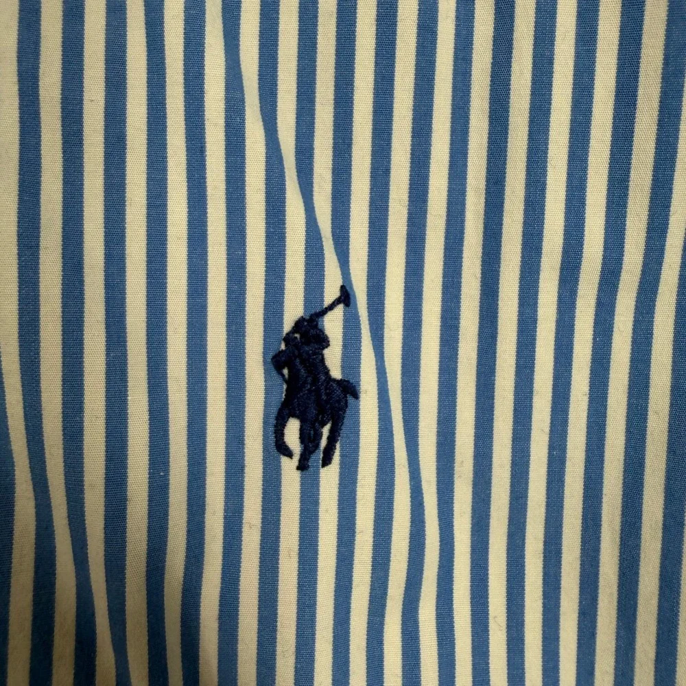 Polo Ralph Lauren 6XB Button Down Shirt Classic Striped Big and Tall Blue White